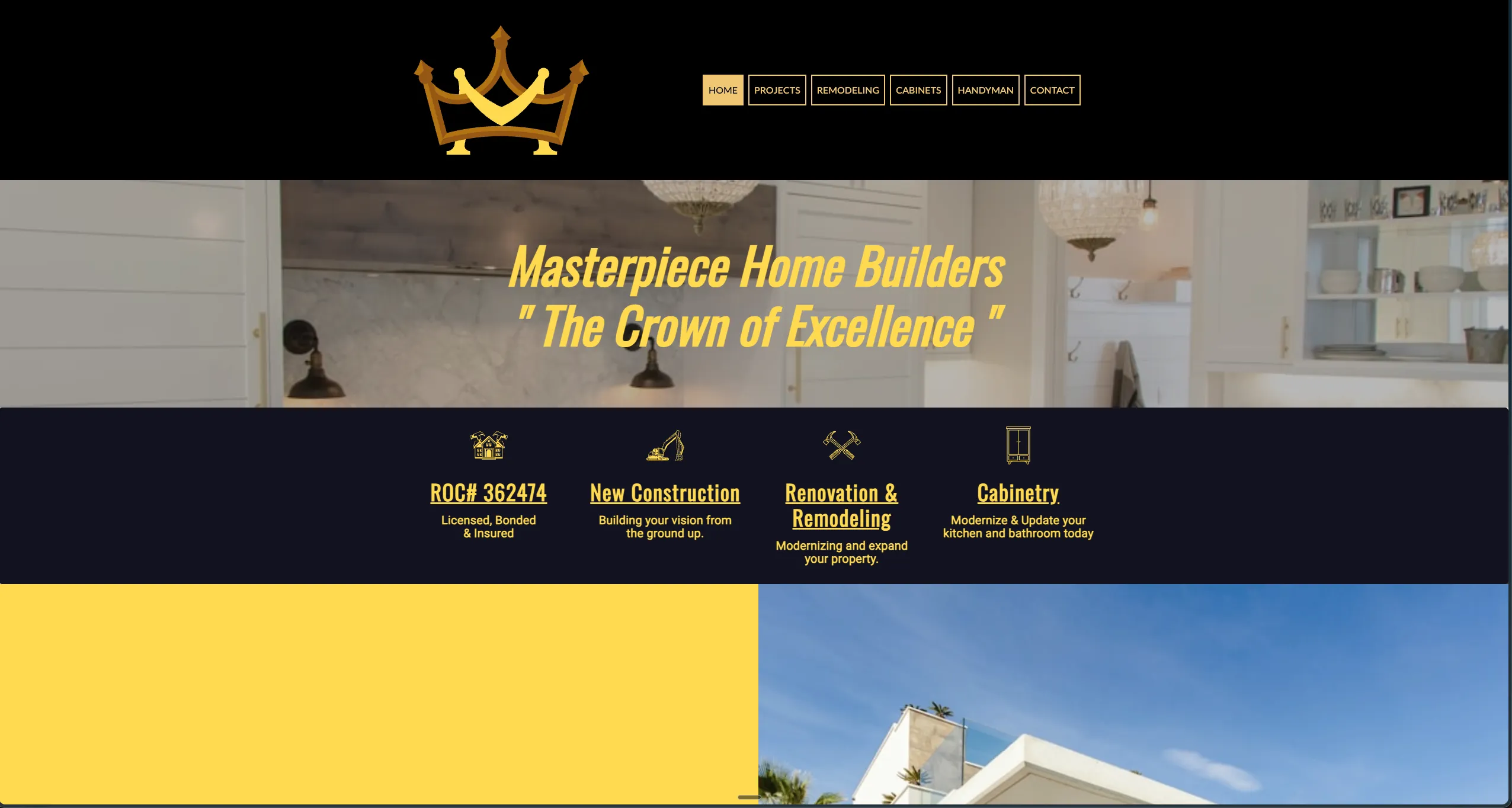 Masterpiece Home Builders — before redesign